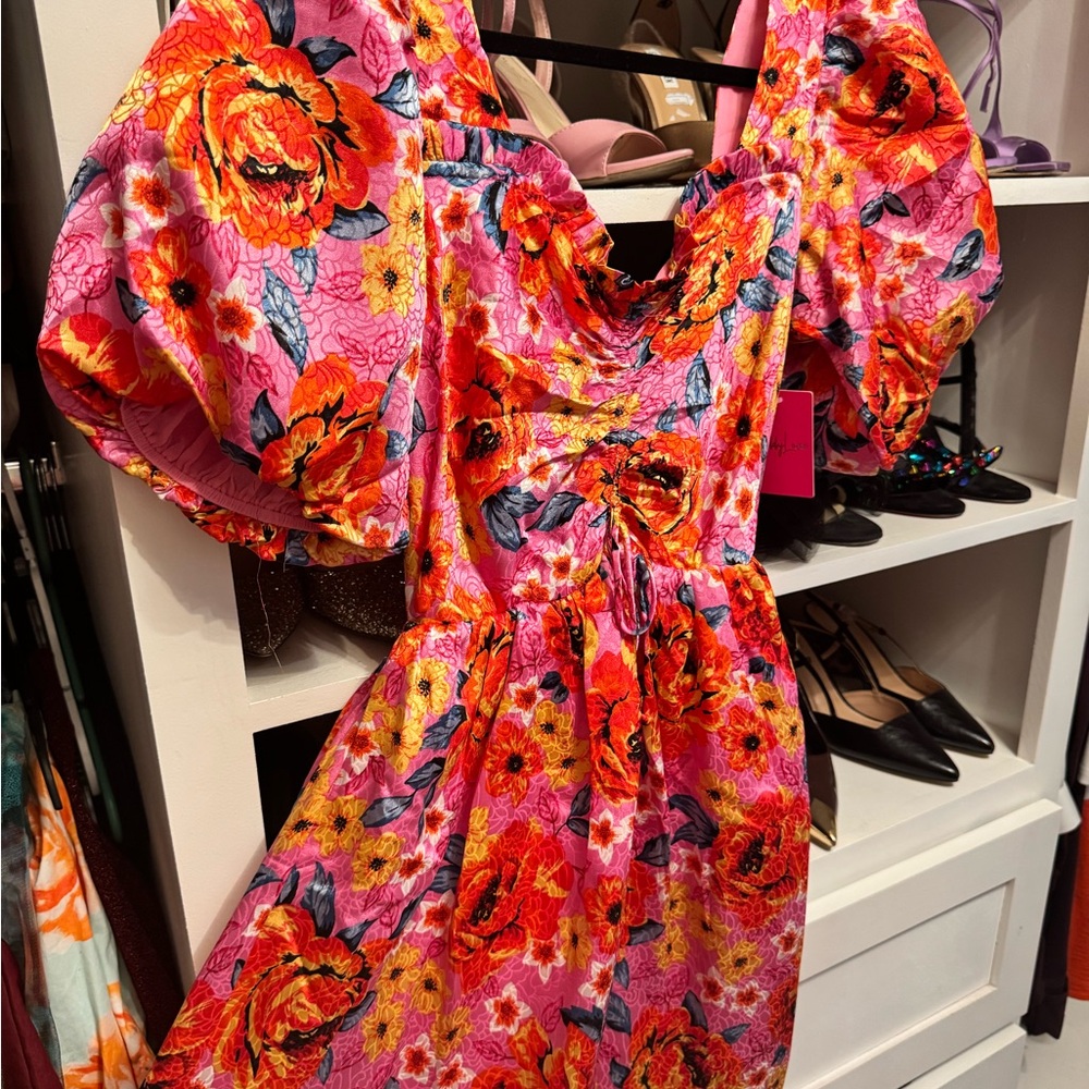 Buddy Love Pink and Orange Floral Dress